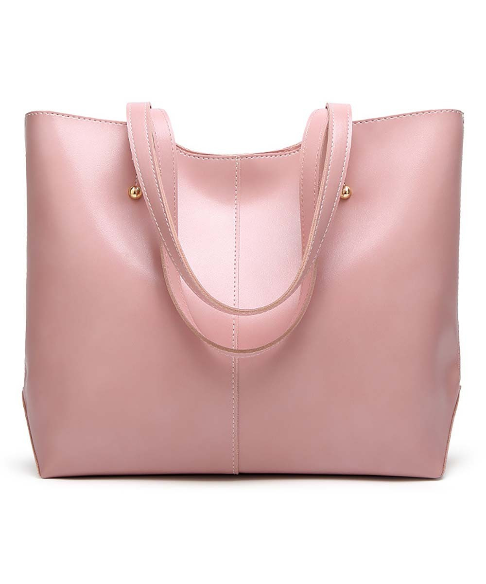 Angedanlia Women's Totebags Pink - Pink Contrast-Stitch Tote | Zulily