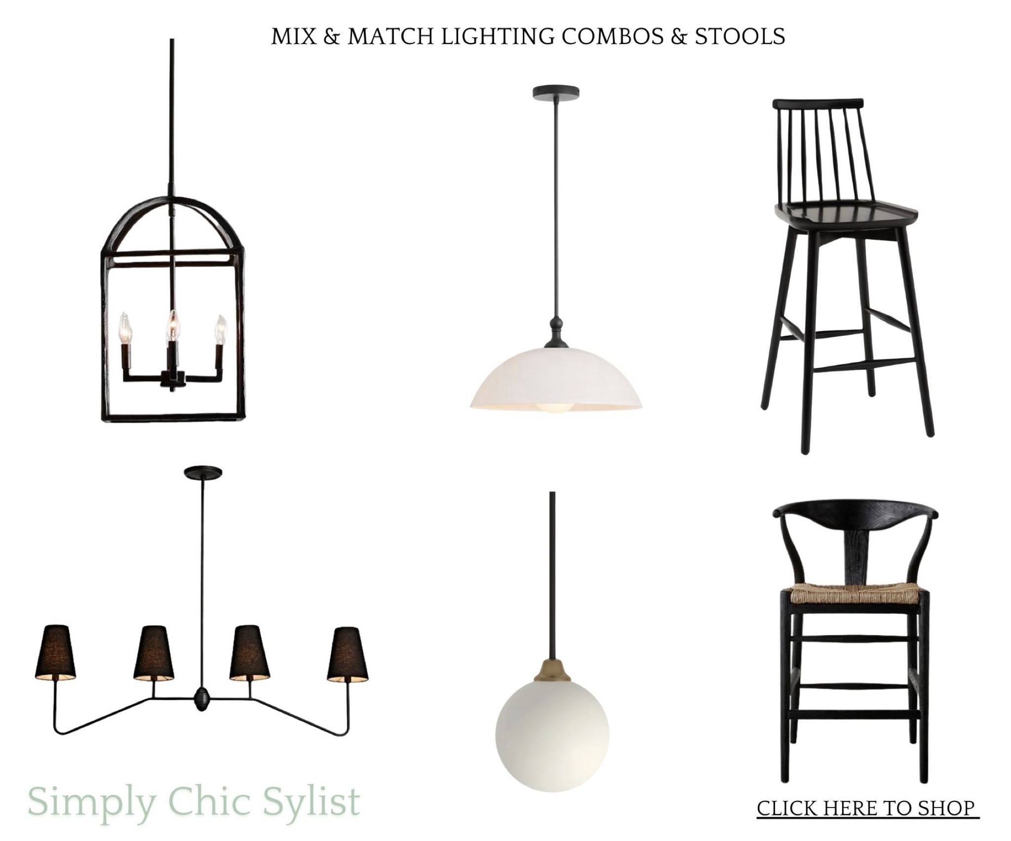 Mix and match lighting! Black theme. 

#LTKFamily #LTKHome
