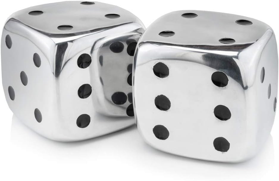 Modern Day Accents 4104 Dados Decorative Dice, Silver with Black Dots, Vegas Decor, Man Cave, Bar... | Amazon (US)