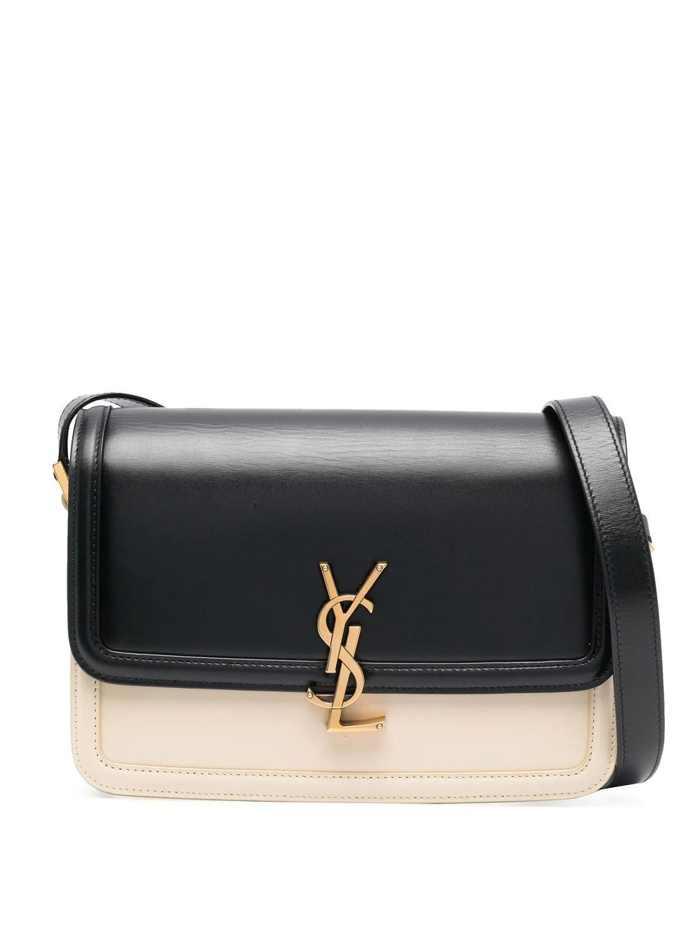 Saint Laurent Solferino two-tone shoulder bag - Black | Farfetch Global