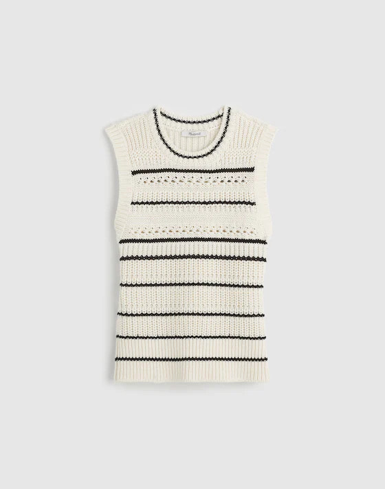 Striped Sweater Vest in 100% Cotton | Madewell | Madewell