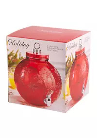 Home Essentials Ornament Shaped Red Glass Beverage Dispenser | Belk
