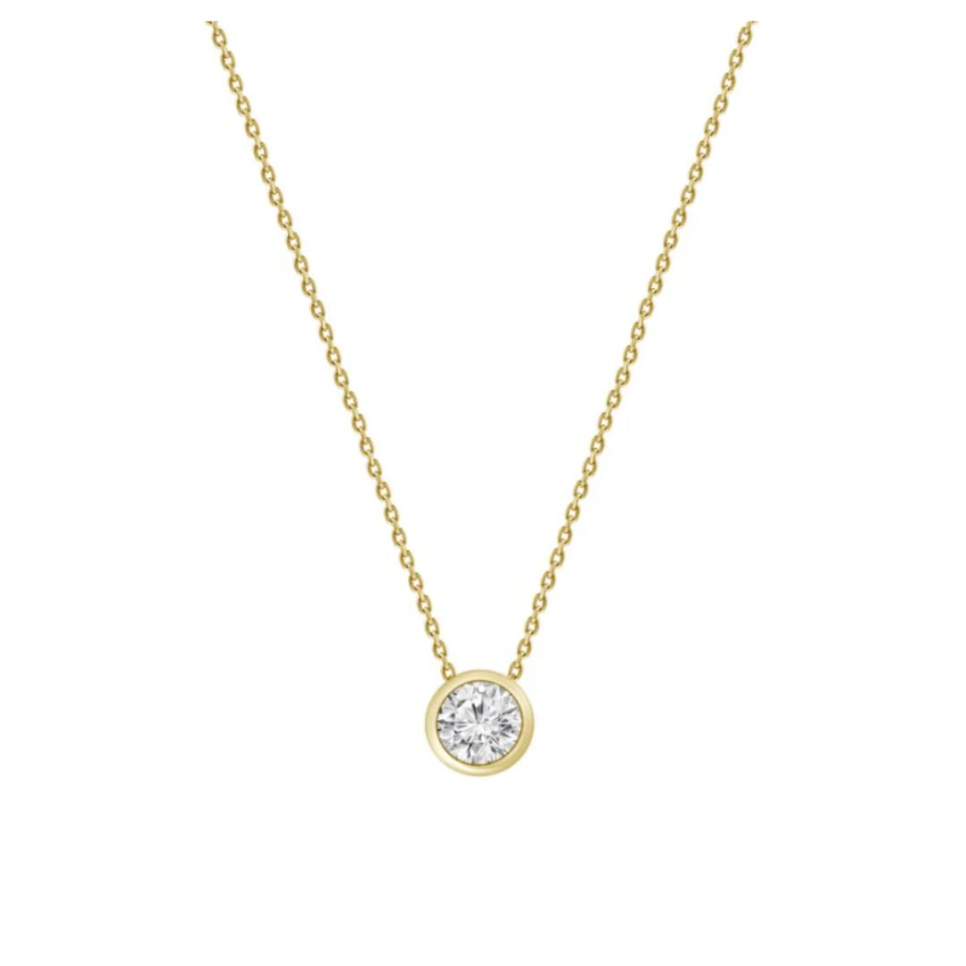 Single Diamond Bezel Necklace | RW Fine Jewelry