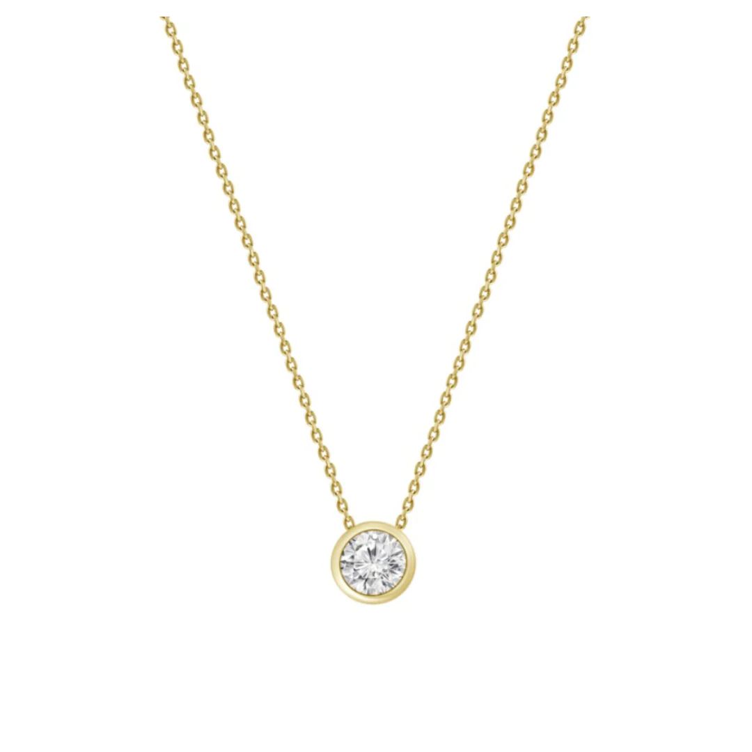 Single Diamond Bezel Necklace | RW Fine Jewelry