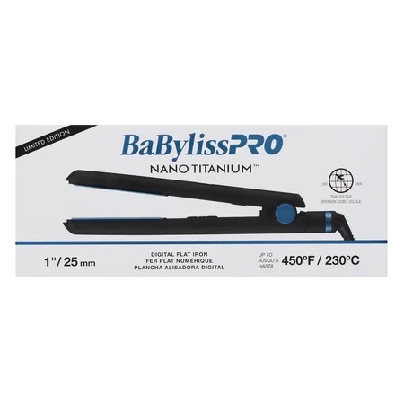 BaBylissPRO Nano Titanium Matte-Black 1" Digital Straightener | Walmart (US)