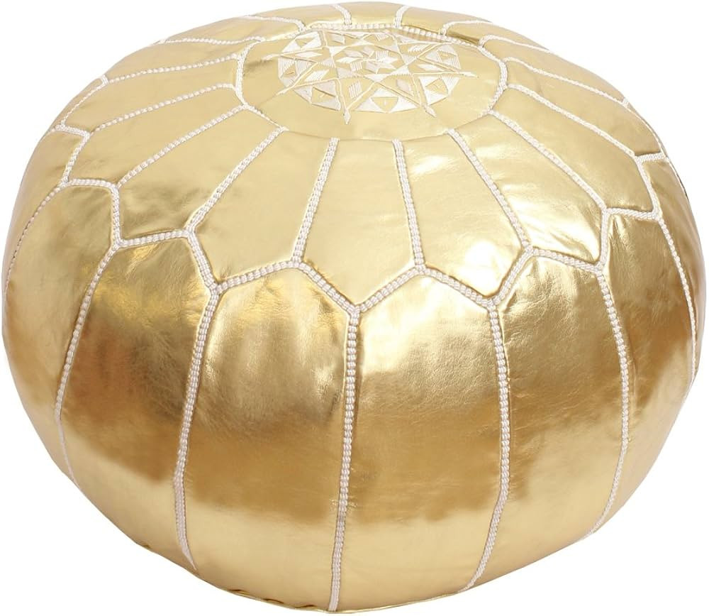 Moroccan Gold Pouf - Faux Leather (Vegan) | Amazon (CA)