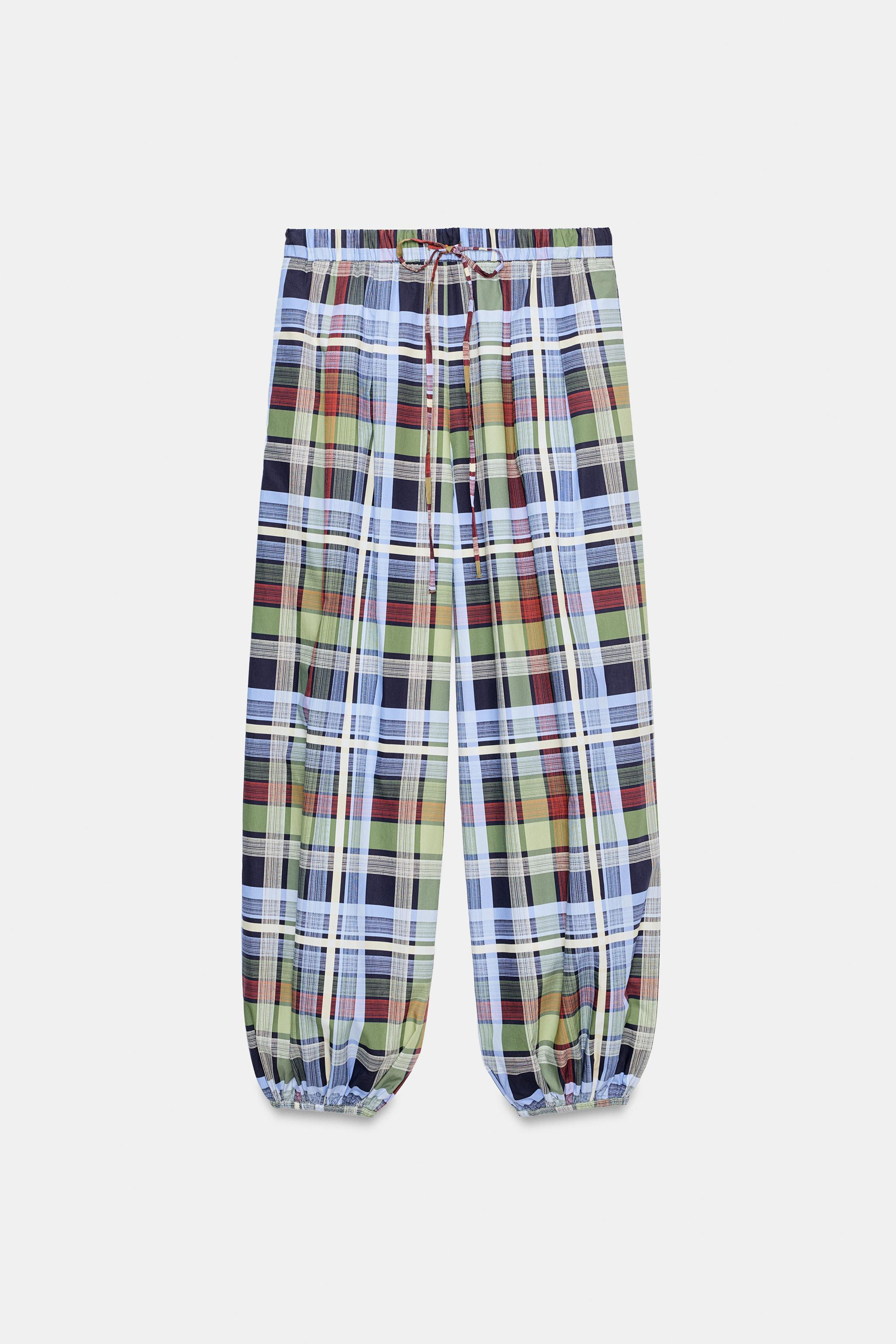 ZW COLLECTION PLAID BALLOON PANTS | Zara US