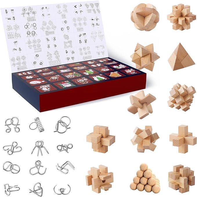 Advent Calendar 2023 - Christmas Countdown Calendar Gift Box with 24 Brain Teaser Puzzles Toys fo... | Amazon (US)