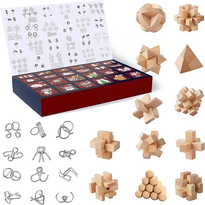 Advent Calendar 2023 - Christmas Countdown Calendar Gift Box with 24 Brain Teaser Puzzles Toys fo... | Amazon (US)