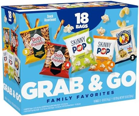 SkinnyPop Family Favorites Variety Pack, SkinnyPop Original and White Cheddar Popcorn, Dot's Orig... | Amazon (US)