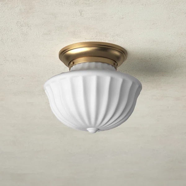 Maisie Single Light Glass Semi Flush Mount | Wayfair North America
