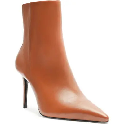 Schutz Mikki Casual Pointed Toe Genuine Calf Hair Bootie in Natural at Nordstrom, Size 7.5 | Nordstrom