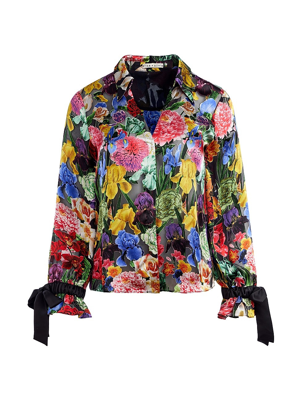 Women's Randa Silk-Blend Floral Blouse - Botanical Garden - Size Medium | Saks Fifth Avenue