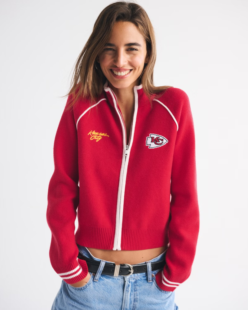 Kansas City Chiefs Mockneck Zipper Cardigan | Abercrombie & Fitch (US)