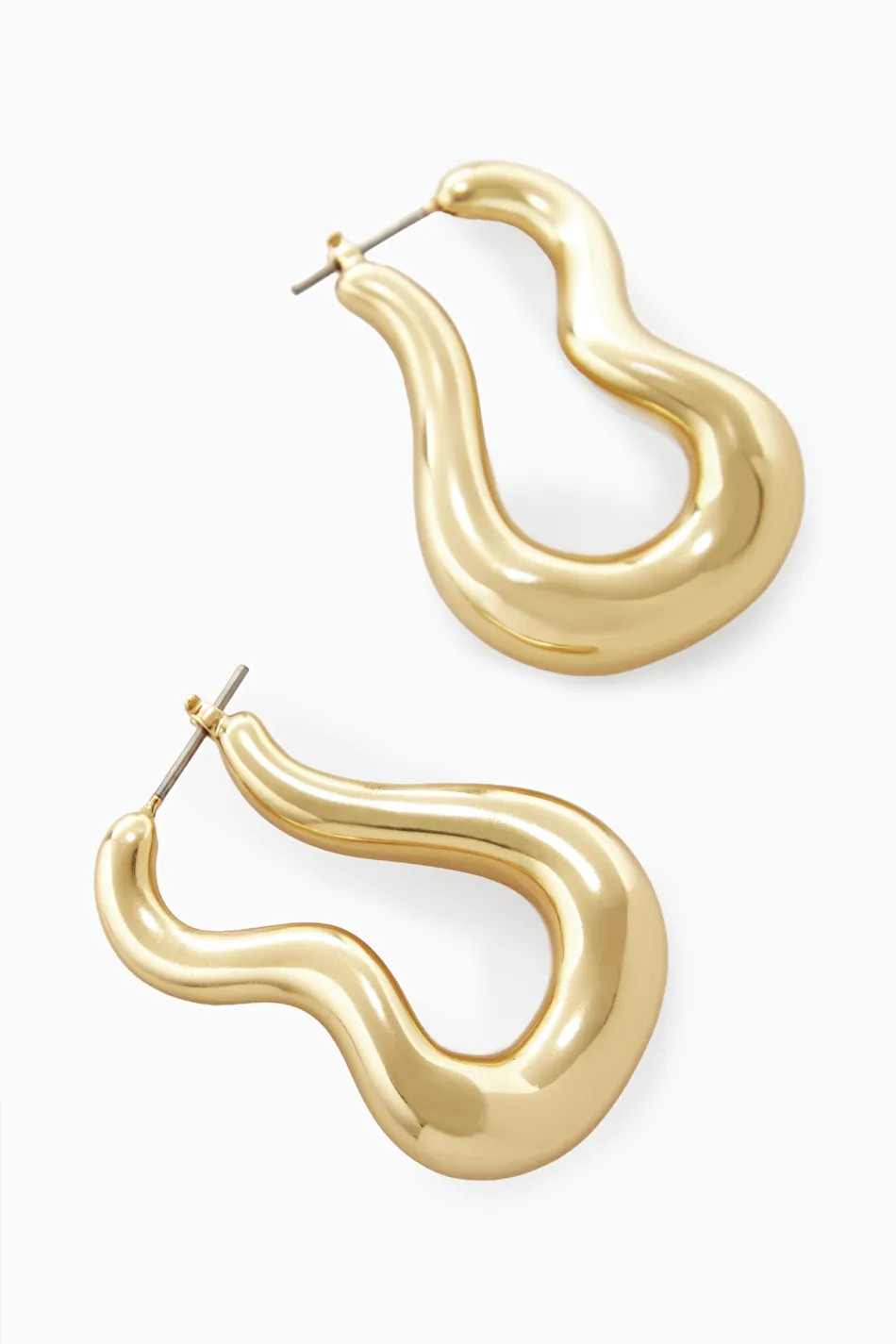 WAVY HOOP EARRINGS - GOLD - COS | COS UK