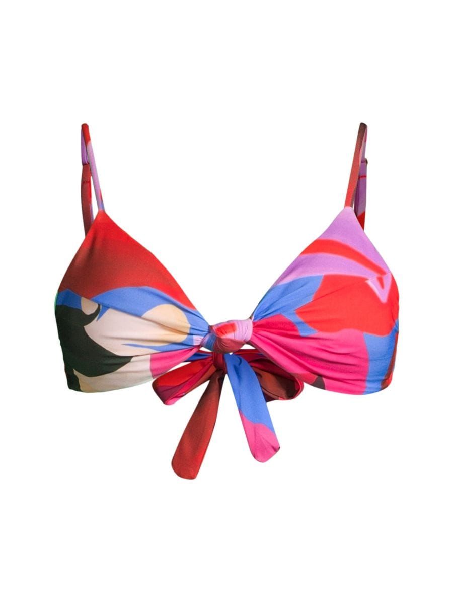 Watercolor Floral Knotted Bikini Top | Saks Fifth Avenue