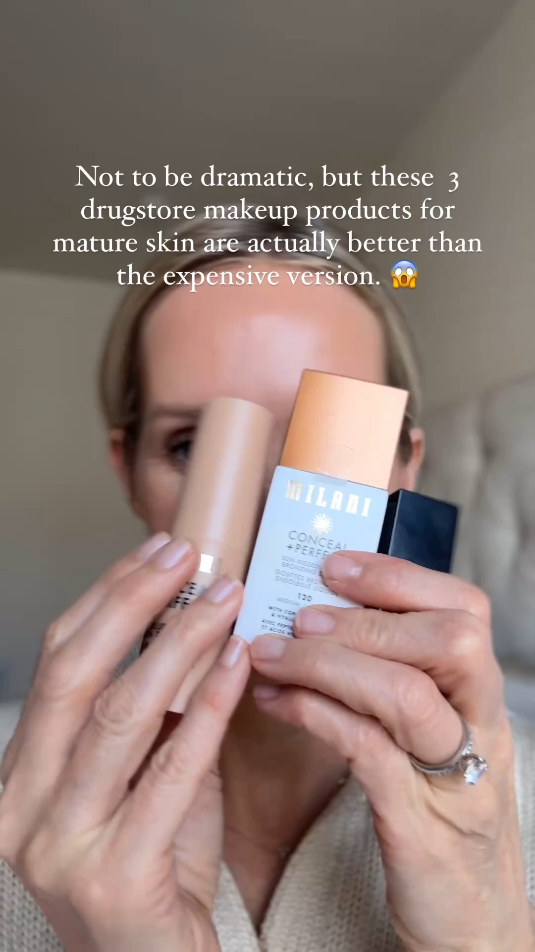 ot take here ⬇️⬇️⬇️

➡️Comment with DRUGSTORE for the links to these amazing drugstore makeup products for mature skin.

Share this with your over 40 bestie ❤️

This @milanicosmetics stick foundation is a DREAM to apply and works as a concealer as well! Great for travel or to stick in your purse for touch ups! My shade is 

The bronzing drops are so good for spring makeup and glowy skin and I much prefer this shade (medium) over the shade of my expensive ones. Plus, these come in 3 different colors and the expensive ones only come in 1 color.

Lastly, this @elfcosmetics lip oil is EVERYTHING! The shade is so gorgeous and perfect for spring. The texture is an absolute dream. Not sticky and hydrating! 

Don’t sleep on these for spring my over 40 ladies! ✨

#LTKBeauty #LTKgrwm #LTKOver40