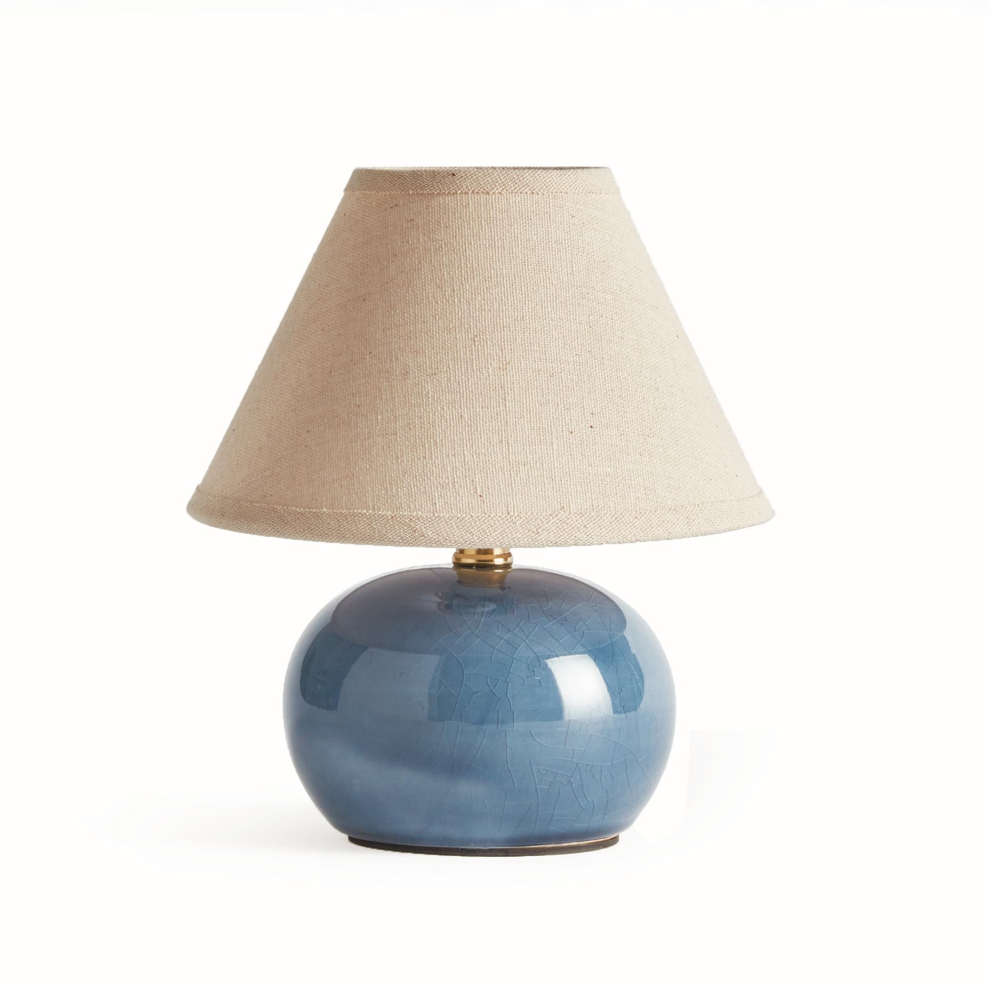Napa Home & Garden Oscar Blue Crackle Glaze Ceramic & Linen Drum Shade Mini Lamp 6" x 6.5" All Se... | Amazon (US)