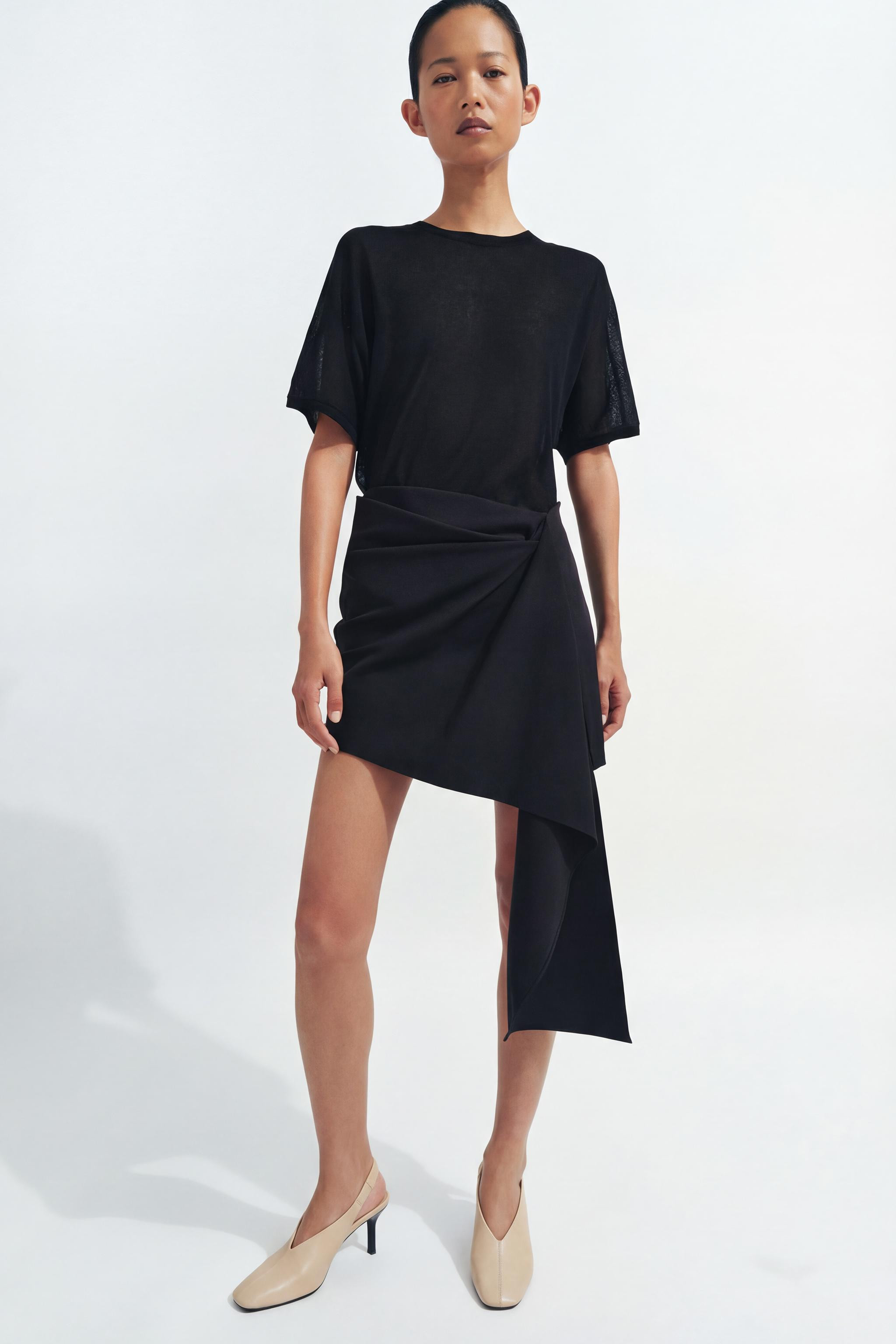 ZW COLLECTION ASYMMETRIC SHORT SKIRT | Zara US