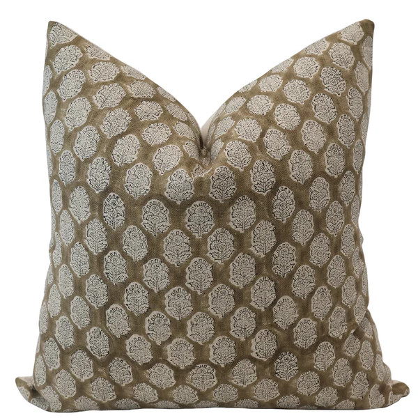 Spanish Chocolate Block Print Pillow Cover | Hackner Home (US)