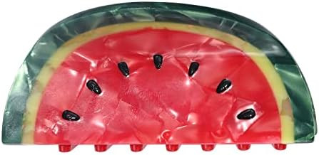 Cute Fruit Watermelon Hair Claws and Clips - Fashion Summer Barrettes, Acetate Claws for Thin, Me... | Amazon (US)