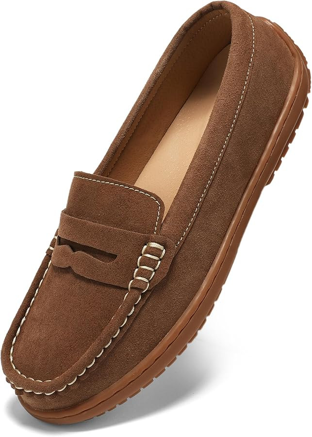 BEAUSEEN Women's Penny Loafers Slip-On - Lightweight Breathable Suede Driving Moccasins,Cute Busi... | Amazon (US)