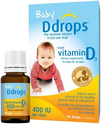 Amazon.com: Baby Ddrops 400 IU 90 Drops - Daily Vitamin D Liquid for Infants. Supports Teeth & Bo... | Amazon (US)
