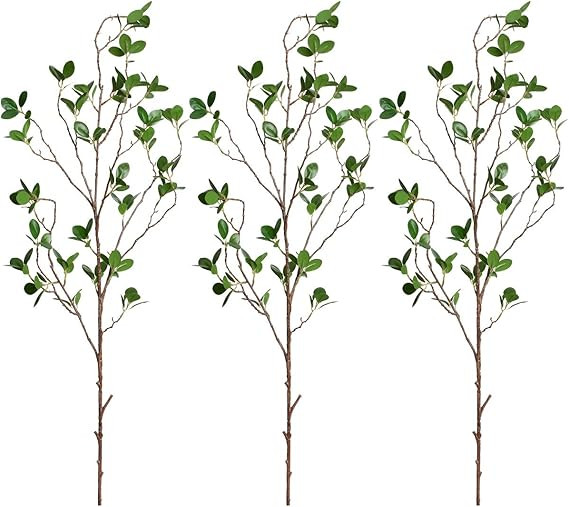 Sunm Boutique Artificial Ficus Branches Leaf Spray, Faux Silky Ficus Tree Twig, Banyan Branches R... | Amazon (US)