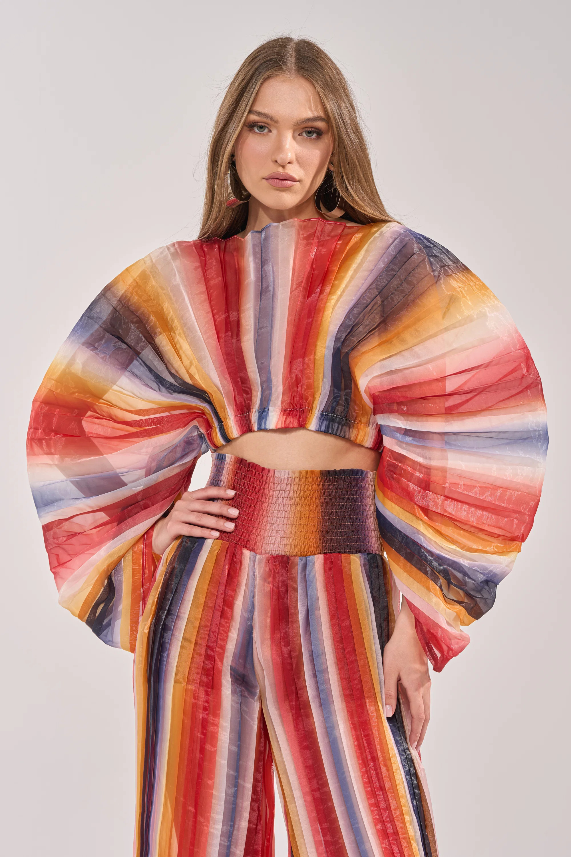 FANNED OUT CHIFFON BLOUSE | AKIRA