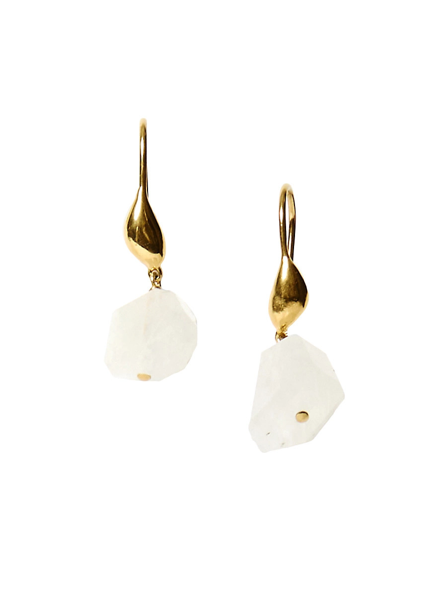 Women's 18K-Gold-Plated & Moonstone Drop Earrings - Moonstone | Saks Fifth Avenue