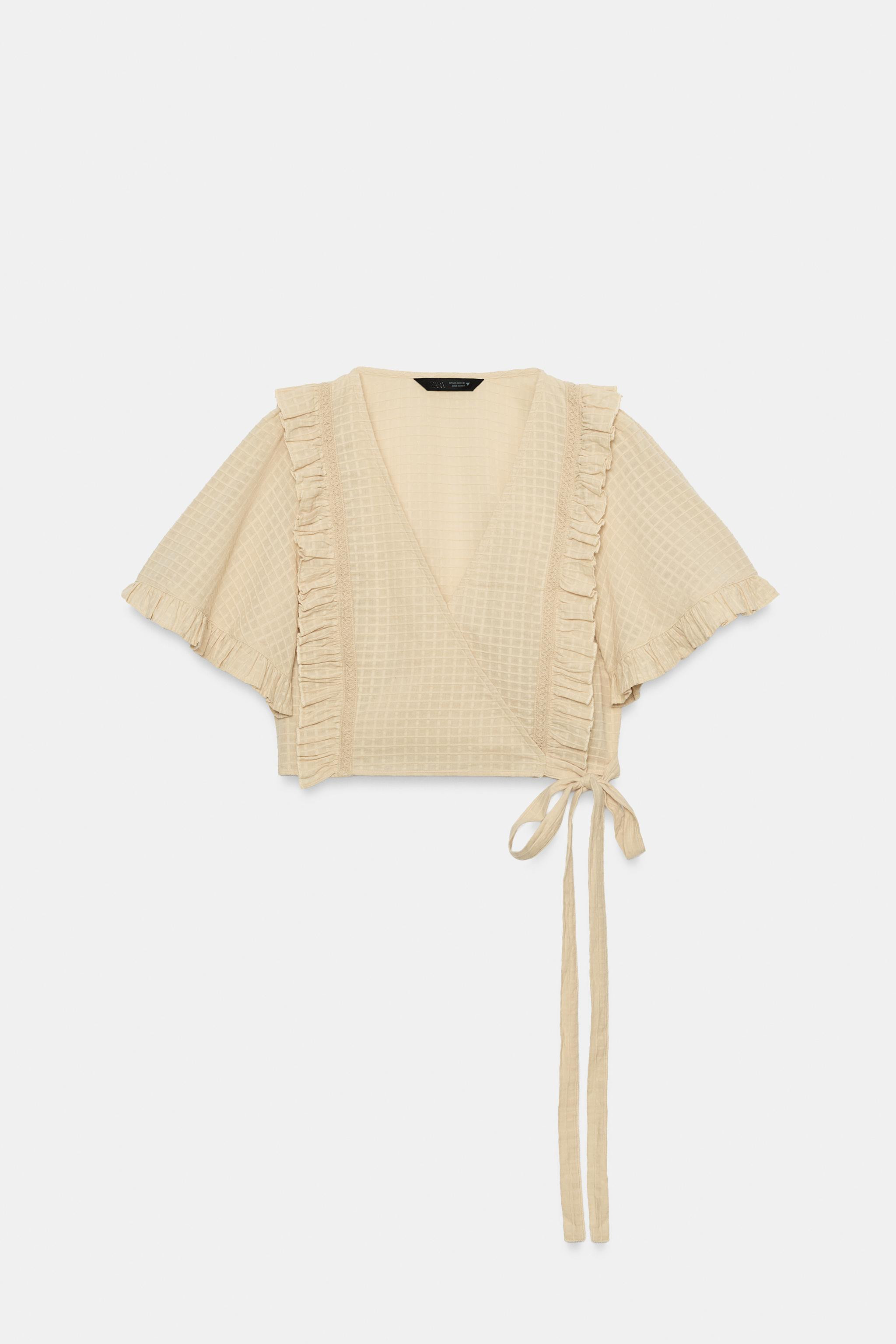 STRUCTURED WRAP CROP TOP | Zara US