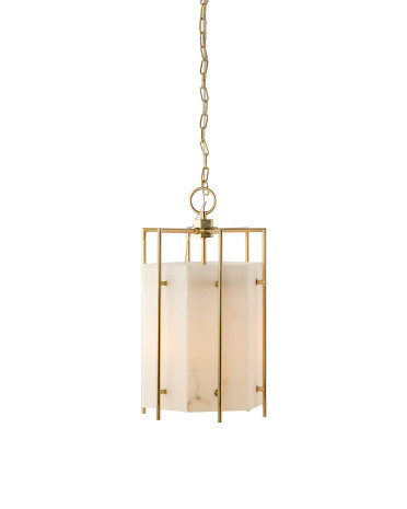 14x24.75  Flatbush Alabaster And Metal 4 Light Lantern Pendant | TJ Maxx