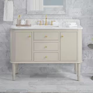 Home Decorators Collection Collette 48 in W x 22 in D x 35 in H Single Sink Bath Vanity in Greige... | The Home Depot