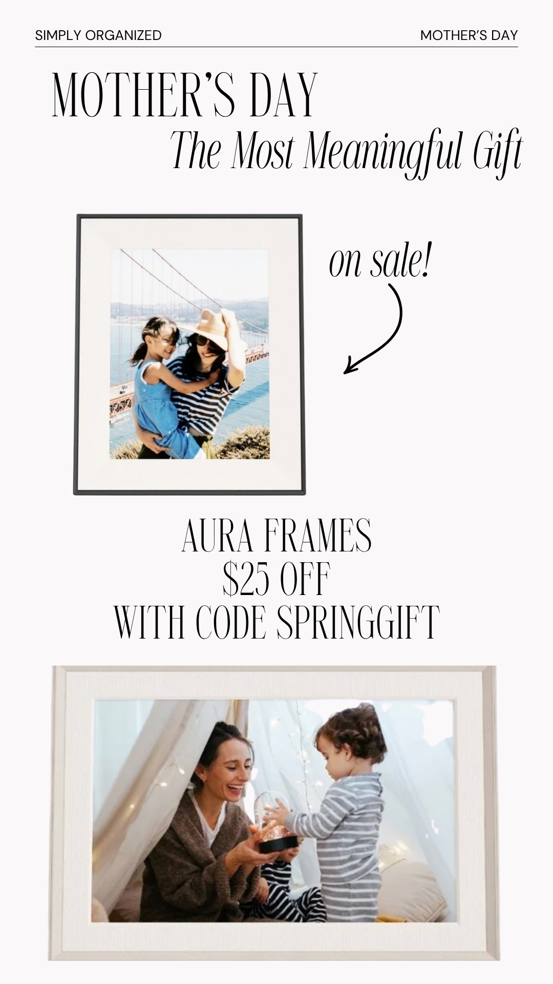 Aura Frames are $25 off the code SPRINGGIFT from now through May 5! A perfect gift for Mother’s Day, teachers and Father’s Day! 🤍

#LTKSaleAlert #LTKHome #LTKMothersDay