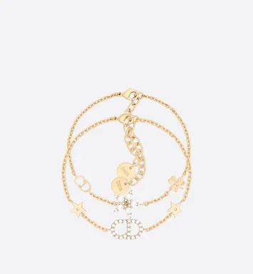 Clair D Lune Bracelet Set Gold-Finish Metal and White Crystals | DIOR | Dior Couture