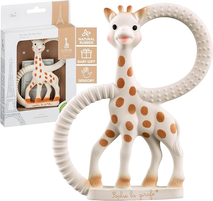 Sophie la girafe Baby Teething Ring, 100% Natural Rubber Phthalate-free Easy to Grip Baby Teether... | Amazon (UK)