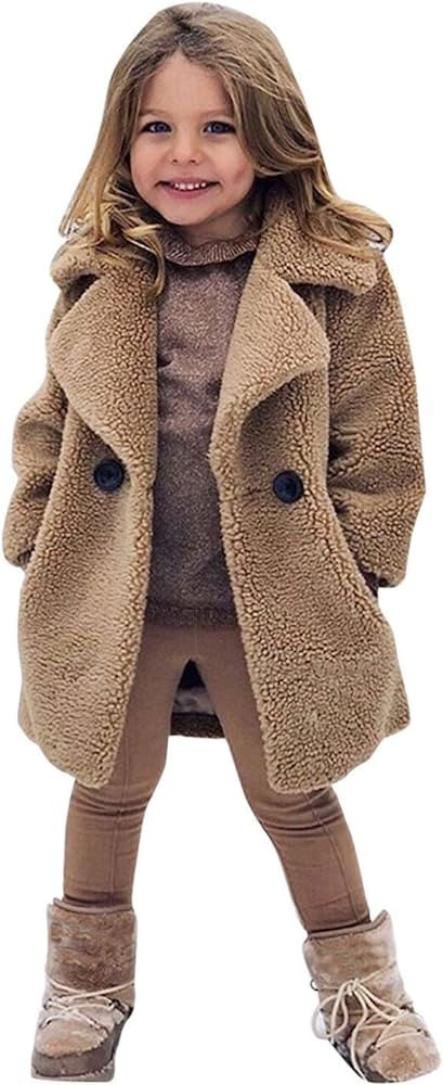 Toddler Fleece Jackets Winter Jacket Girls Thicken Fleece Warm Windproof Coat Toddler Kids Baby O... | Amazon (US)