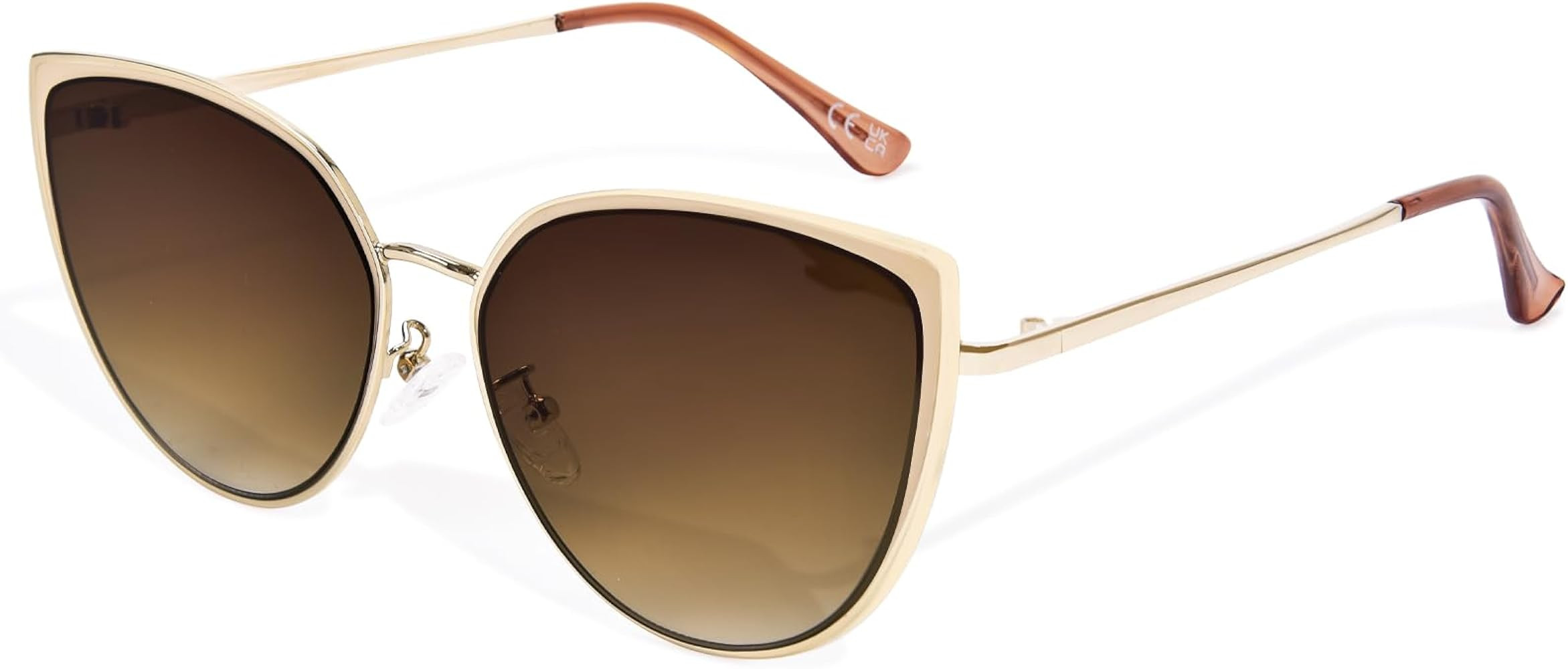 Cat Eye Sunglasses for Women Fashion Oversized Metal Frame Cateye Shades UV400 Protection Vintage... | Amazon (US)