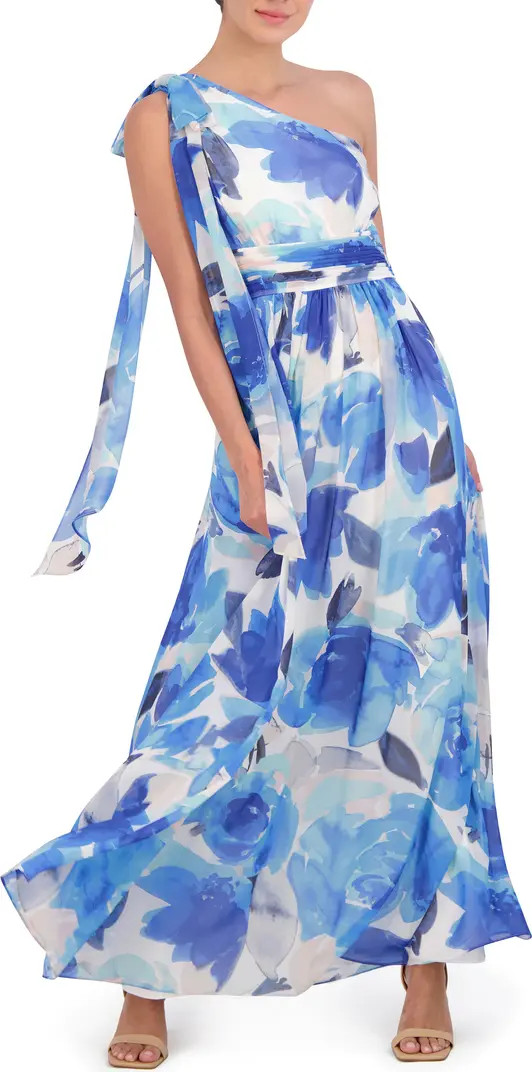 Floral One-Shoulder Gown | Nordstrom