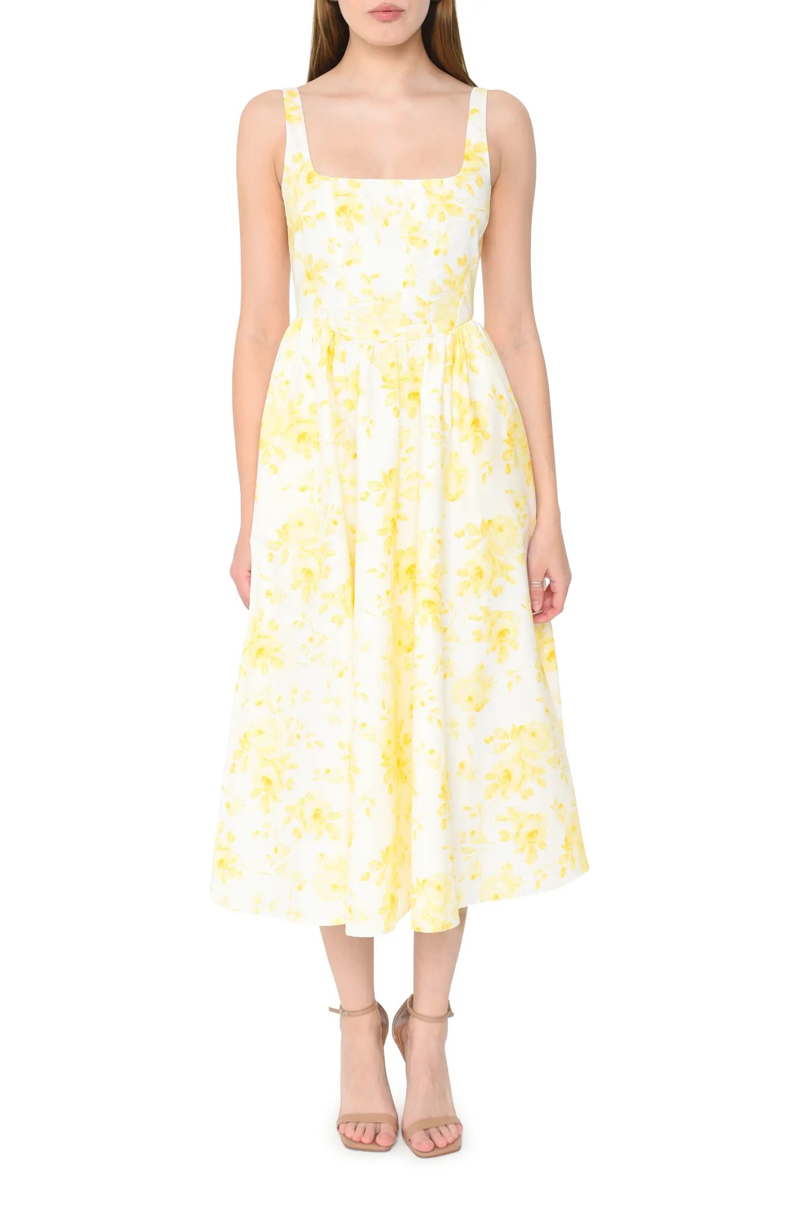 WAYF Desi Floral Print Sleeveless Stretch Cotton Maxi Dress | Nordstrom | Nordstrom