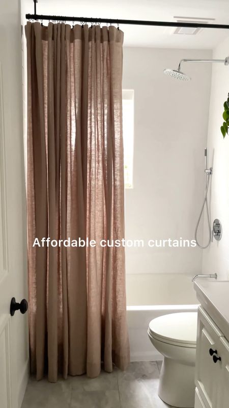 Affordable custom curtains and curtain rod. Click on the gold rod for all colour options! 

Curtain details:
Lacey 100% linen soft top drapery, unlined 
Colour - Safari 

Liz linen triple pleated, 75-90% shade liner. 
Colour- Beige white 

Amazon home finds 🤍

#LTKHome #LTKVideo