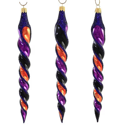 Sbk Gifts Holiday 8.0 Inch Orange Black Purple Twist Set/3 Halloween , Halloween Ornament Retro (3PC) | Target