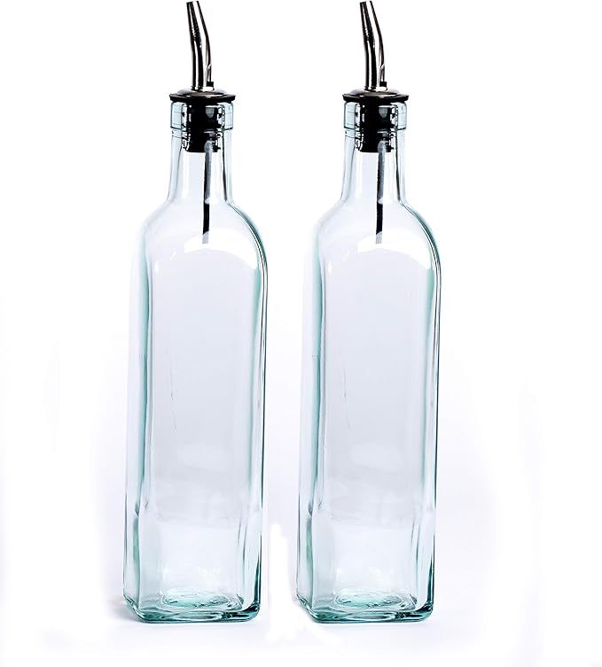 eHomeA2Z Italian Glass Oil And Vinegar Cruet 16 Oz, Olive Oil Dispenser With Stainless Steel Spou... | Amazon (US)
