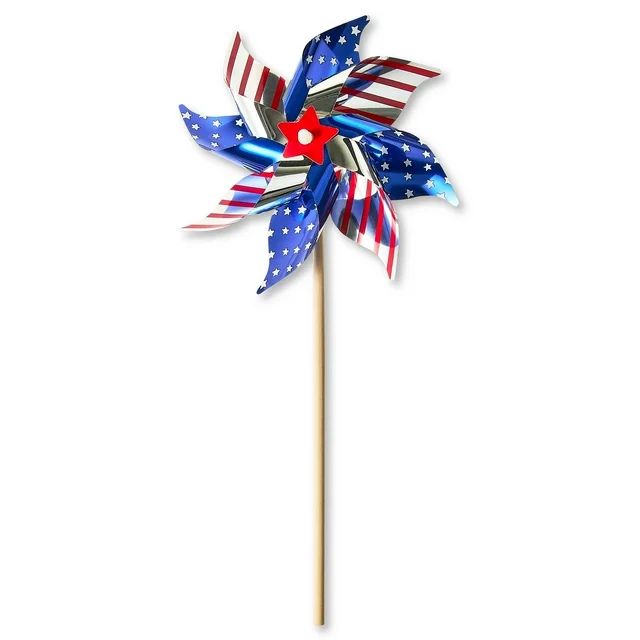 Patriotic Small Red, White, and Blue Pinwheel, 14", by Way To Celebrate | Walmart (US)