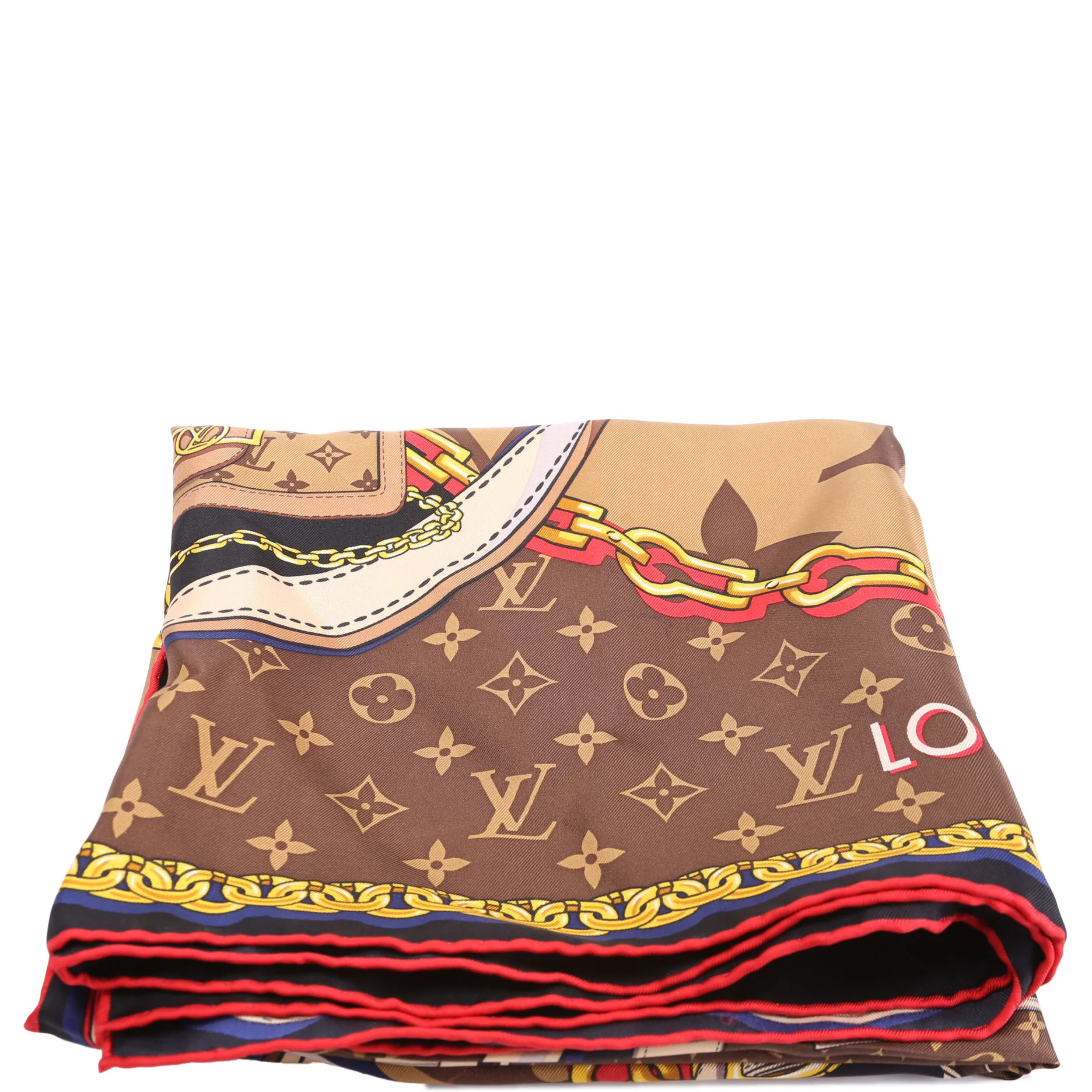 Tribute To Square Silk Scarf Brown/Multi | Keeks Designer Handbags