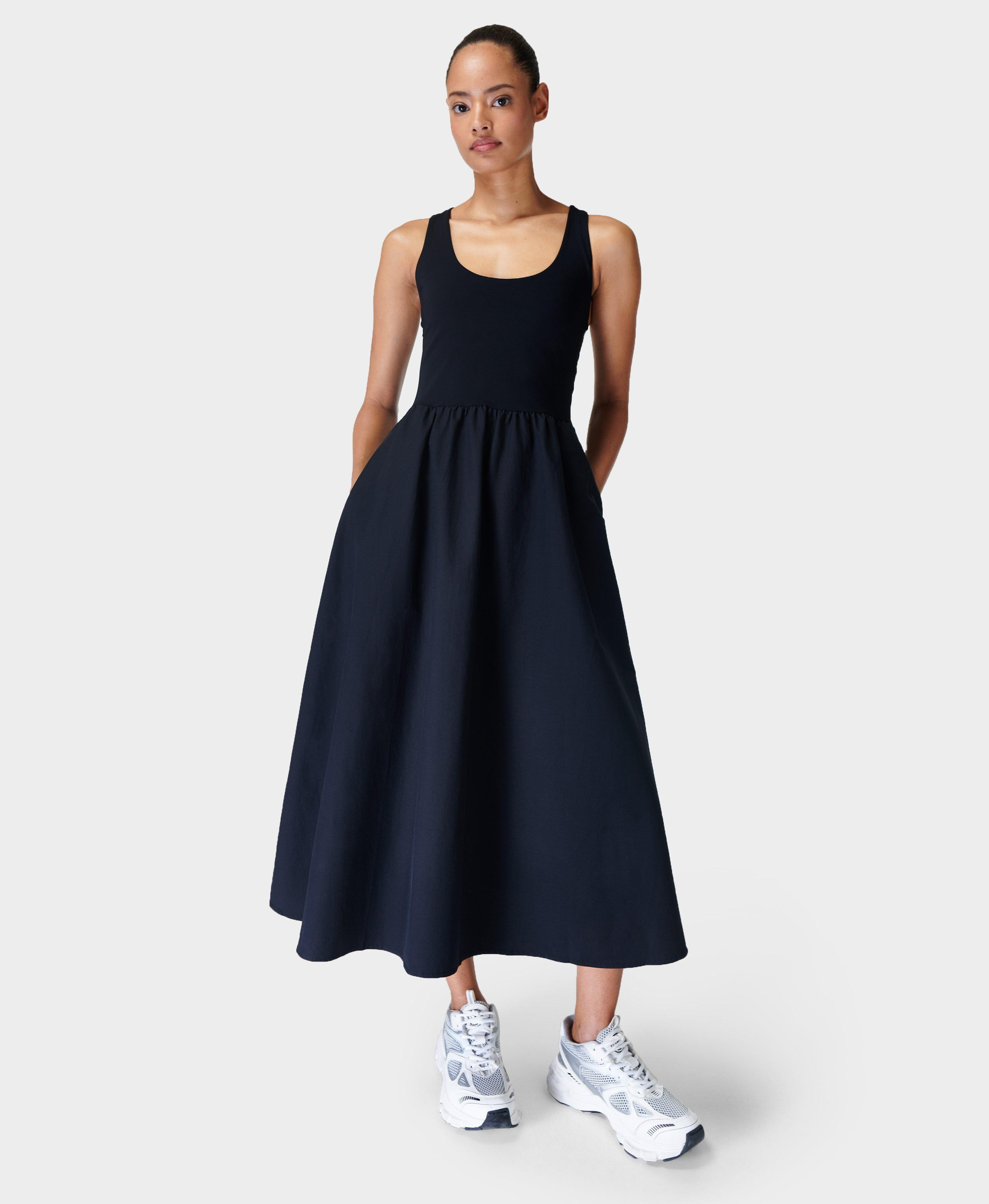 Explorer Ribbed Racer Dress - Black | Women's Dresses and Jumpsuits | Sweaty Betty | Sweaty Betty UK