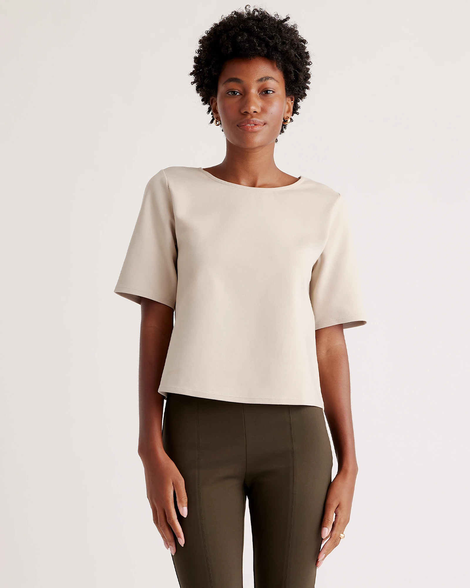 Ultra-Stretch Ponte Short Sleeve Top | Quince