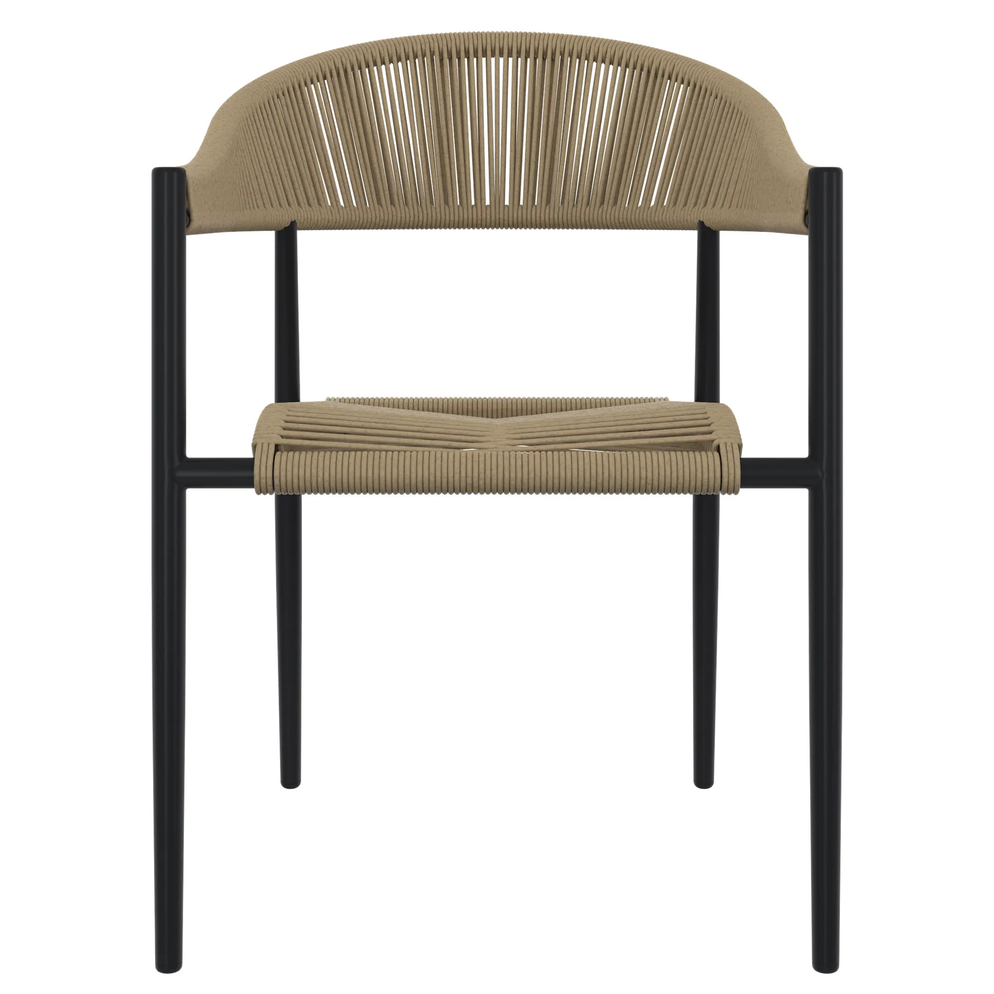 HOMETRENDS Maréla Wicker Curved Back Rope Outdoor Stacking Chair, Yellow | Walmart (CA)