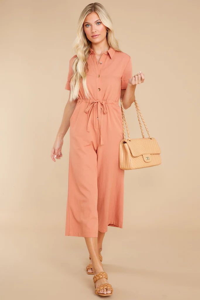 Midday Style Light Melon Jumpsuit | Red Dress 