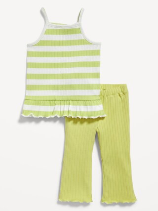 Sleeveless Peplum Top and Cropped Flare Pants Set for Toddler Girls | Old Navy (US)